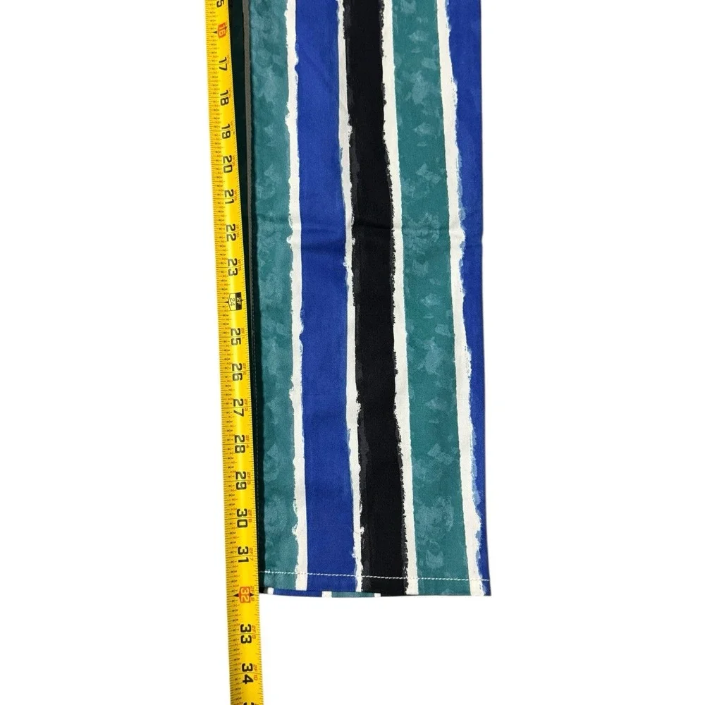 Versace Collection Men's Striped‎ Slim Fit Pants 33 Blue Green Cotton Stretch